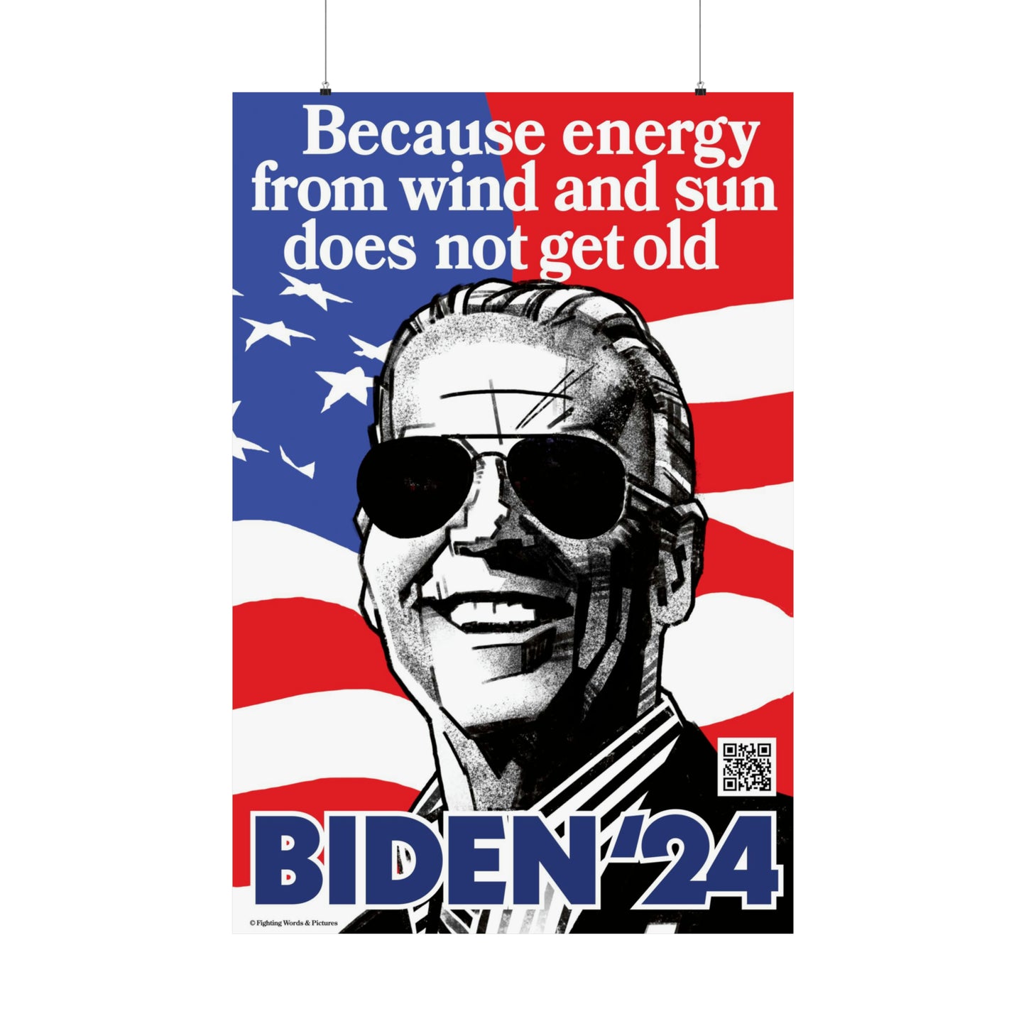Because energy from wind and sun does not get old BIDEN'24 Matte Vertical Posters
