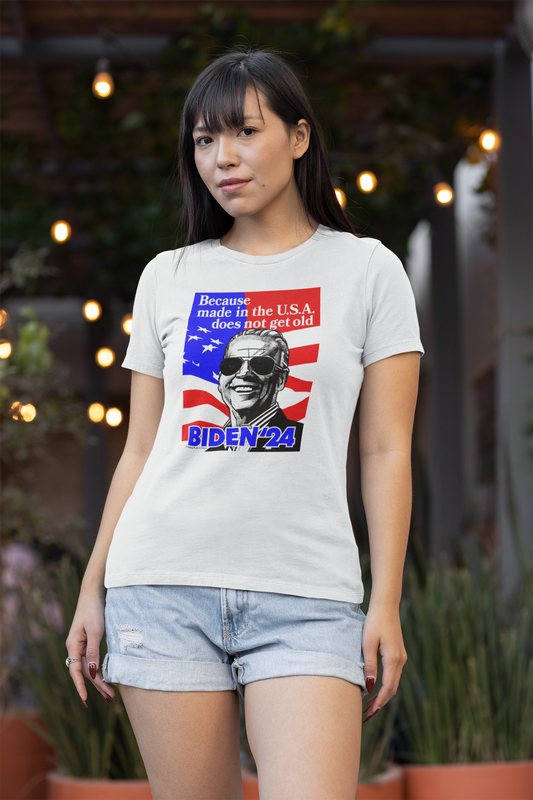 Women's Because made in the USA does not get old Favorite Tee